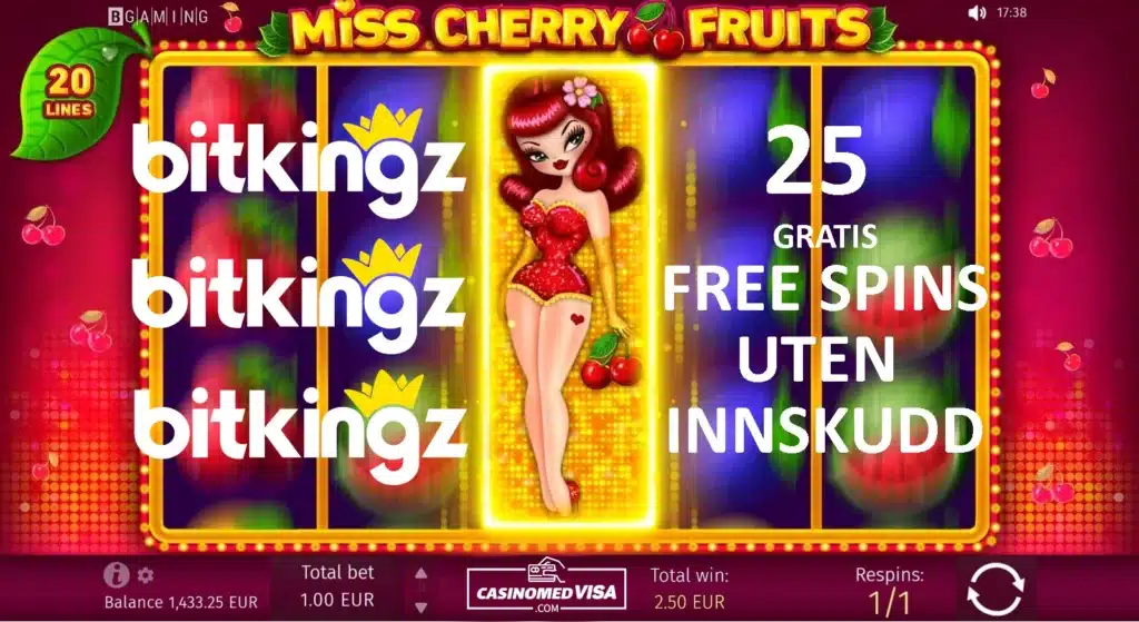 BitKingz Casino 25 Free Spins uten innskudd
