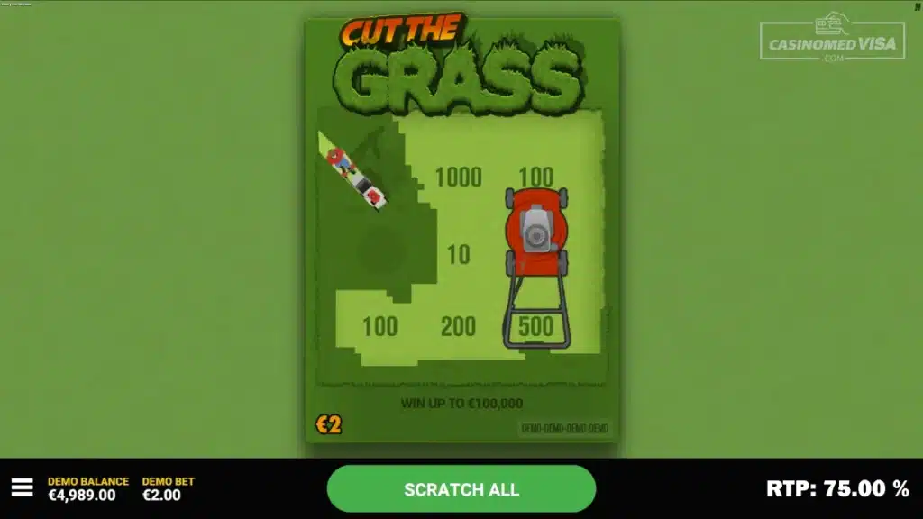 Cut the Grass skrapelodd - 100K RTP 75.00 - Hacksaw Gaming