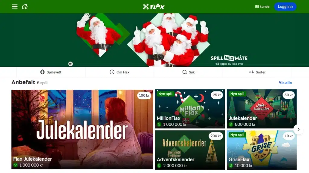 FLAX Skrapelodd Julekalender Casinomedvisa.com