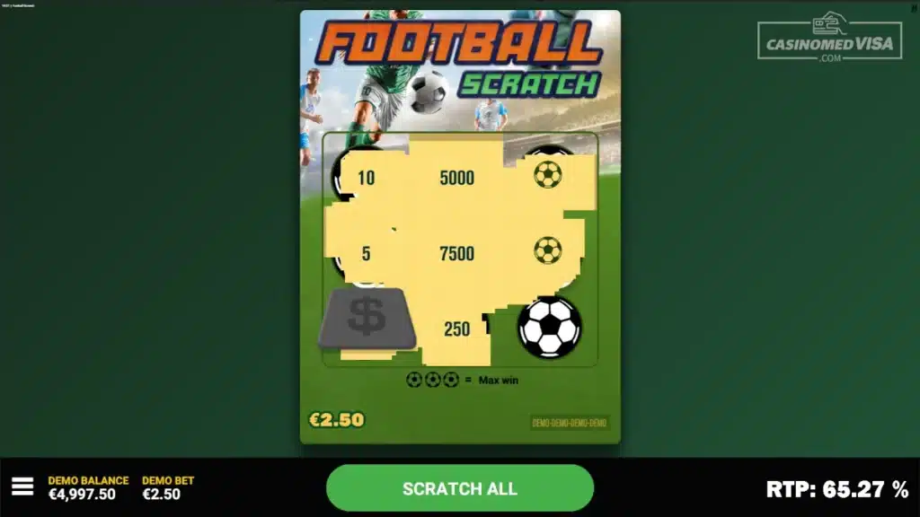 Football skrapelodd - 250K RTP 65.27 - Hacksaw Gaming