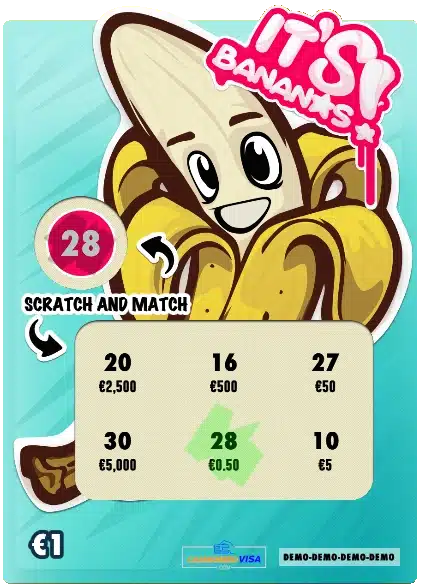 Match to Win Skrape og matche Skrapelodd Its Banans Hacksaw Gaming 1