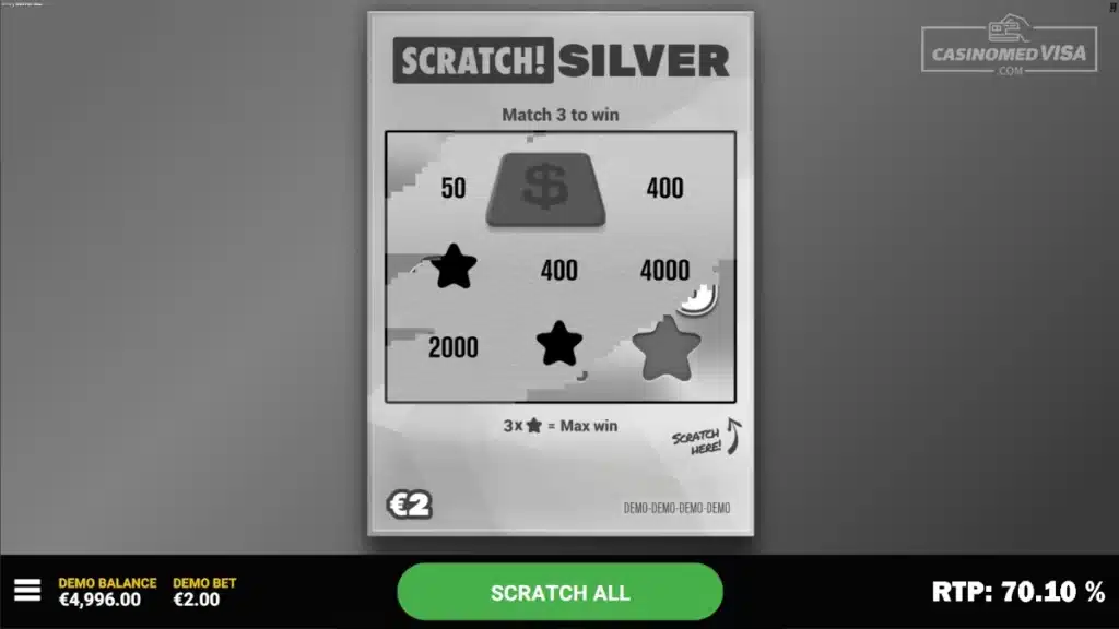 Scratch! Silver skrapelodd - 200K RTP 70.10 - Hacksaw Gaming