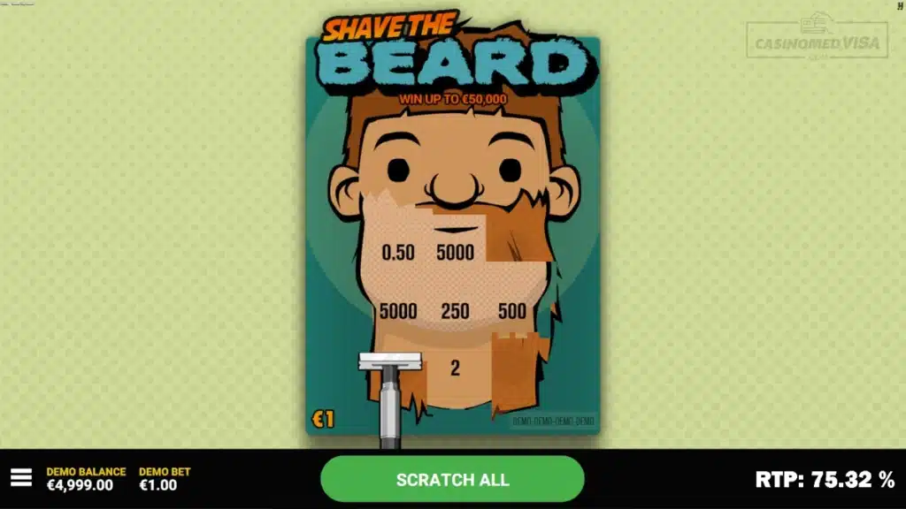 Shave the Beard skrapelodd - 50K RTP 75.32 - Hacksaw Gaming