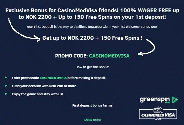 GreenSpin Casino - Ekslusiv velkomstbonus uten omsetningskrav