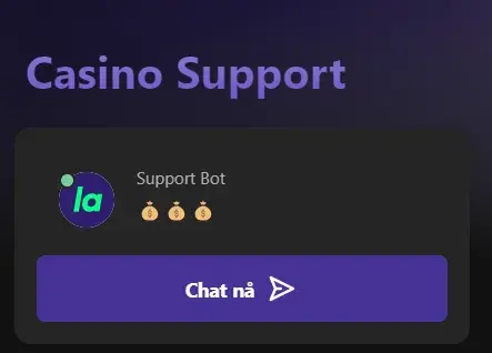 support chat bot lala casino