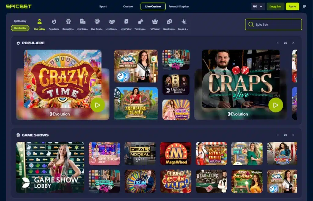 EpicBet.com Live Casino