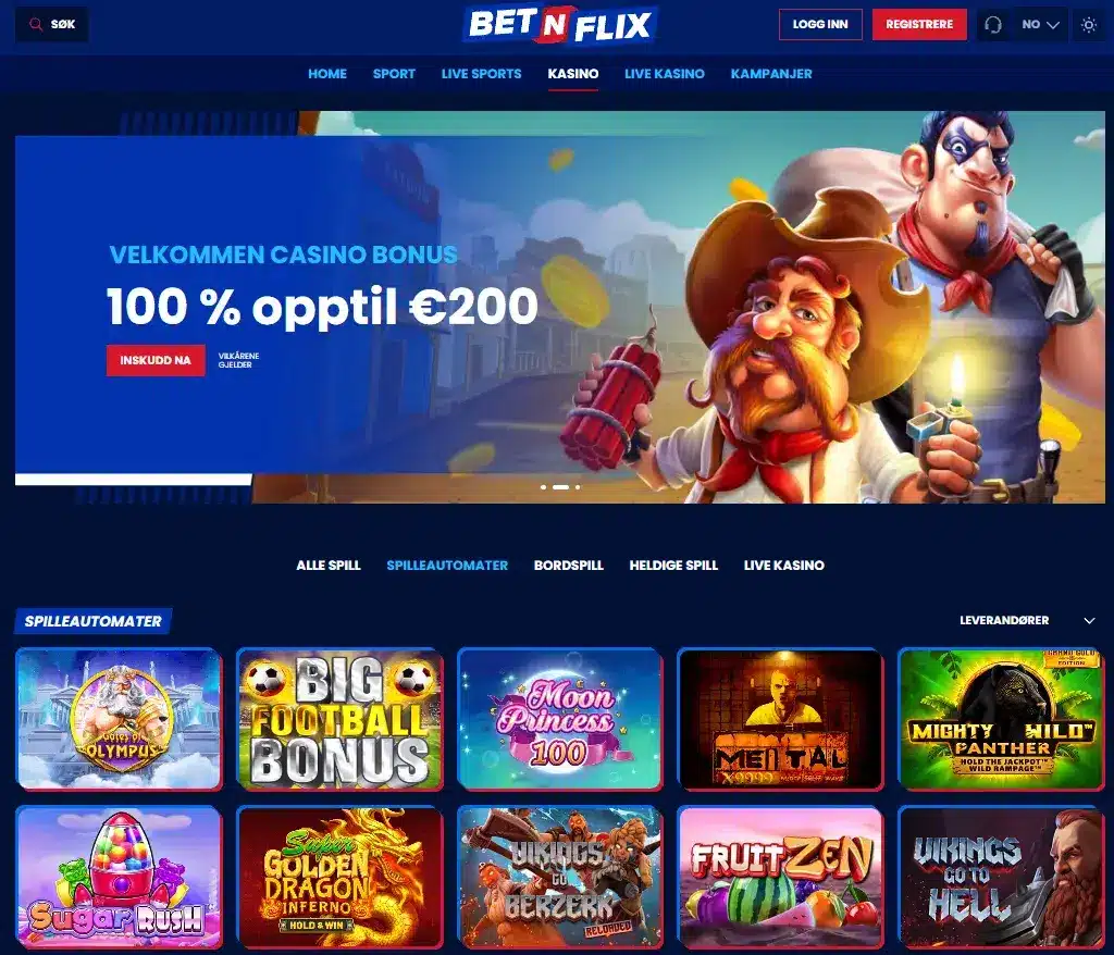 BetNFlix Casino hovedside