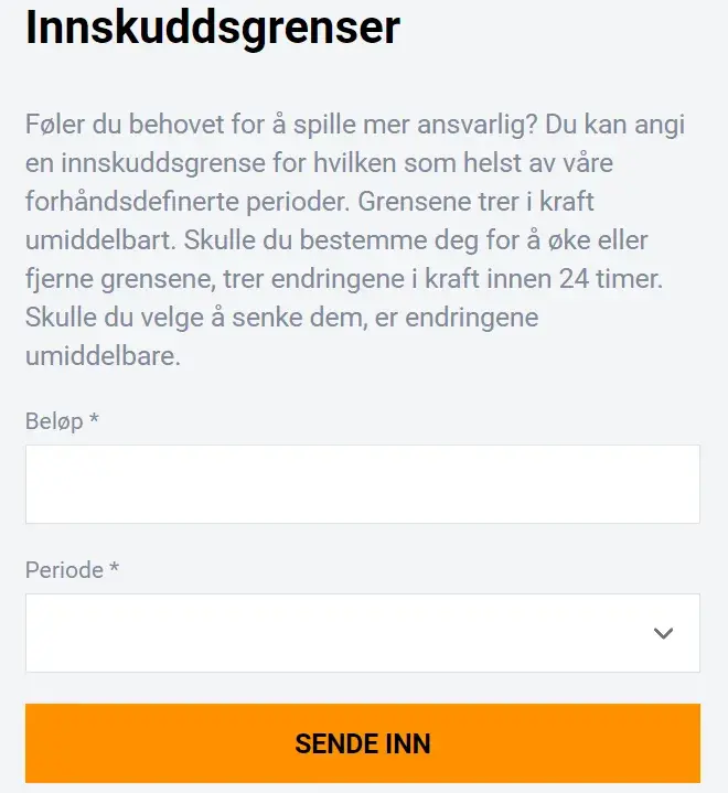 betstro innskuddsgrense