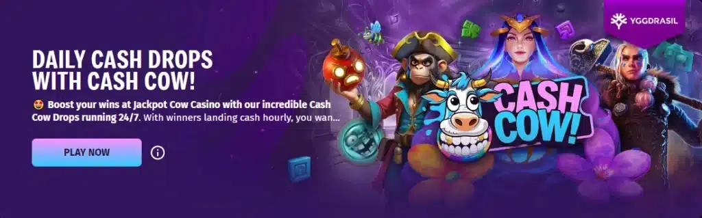 JackpotCow Casino Daily Cash Drops