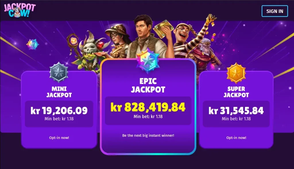 JackpotCow Casino - Jackpots