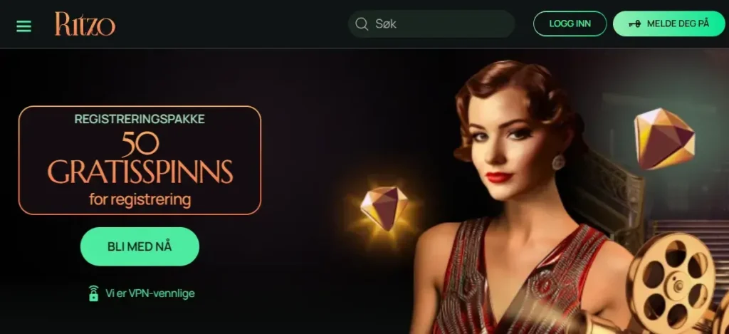Ritzo Casino 50 FS uten innskudd