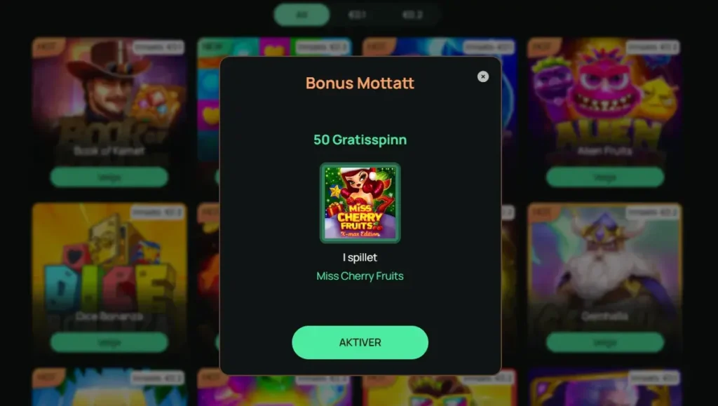 Ritzo Casino Aktiver Registrerings Bonus
