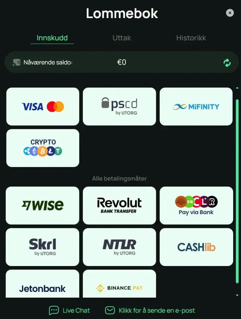 Ritzo Casino Betalninger Innskudd