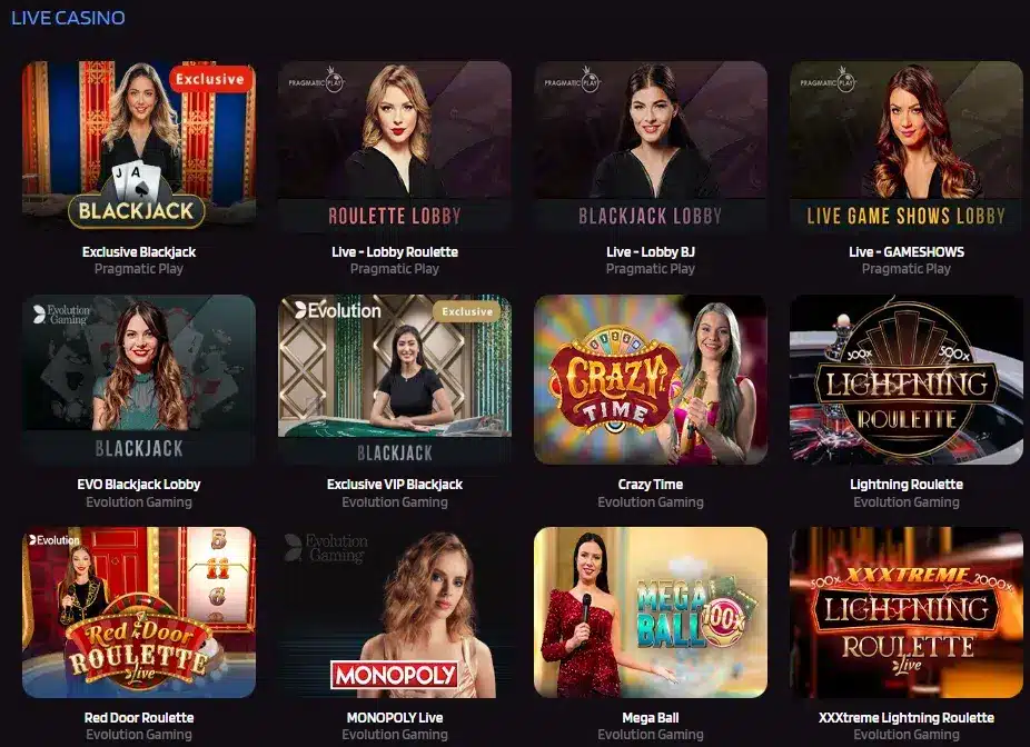 trivelabet live casino lobby