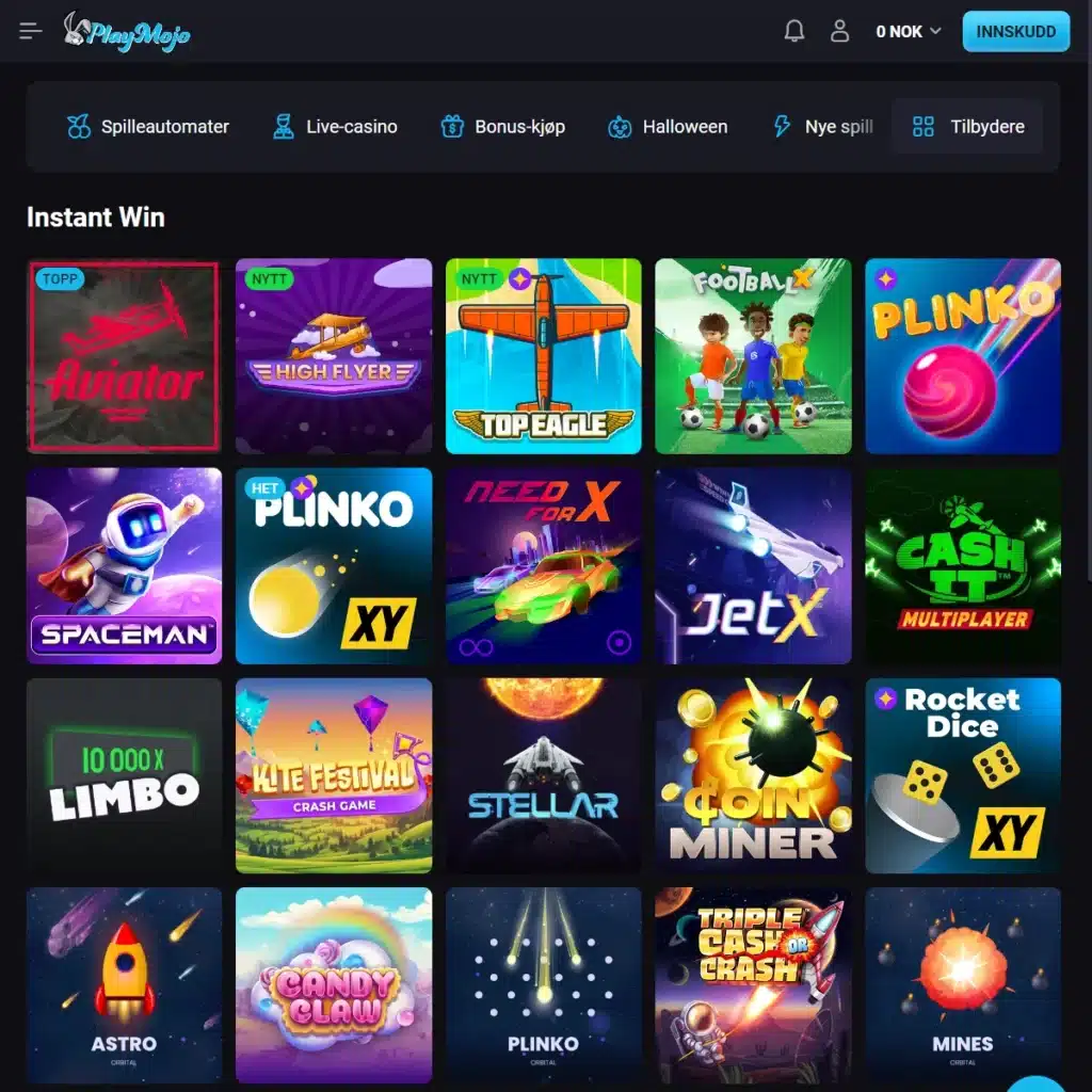 PlayMojo Casino Instant Win