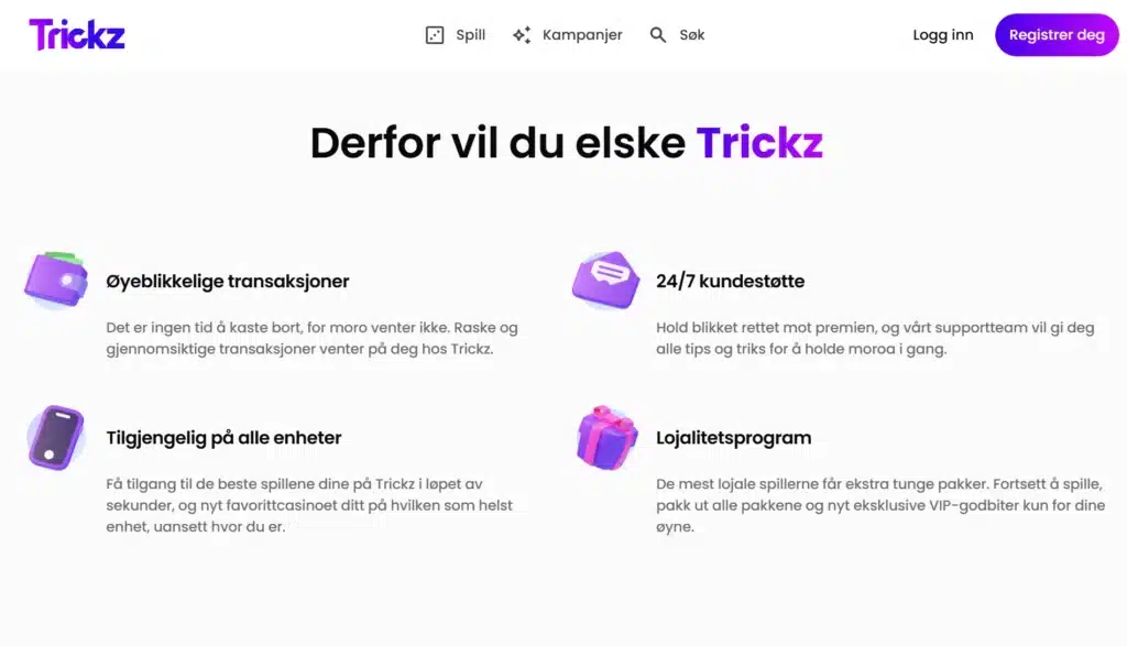 Trickz Casino Derfor vil du elske Trickz