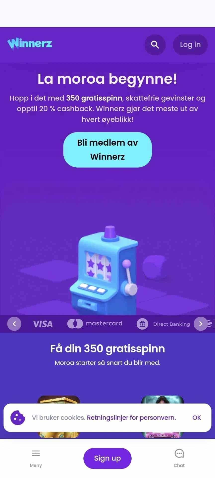 Winnerz Frontpage Mobile