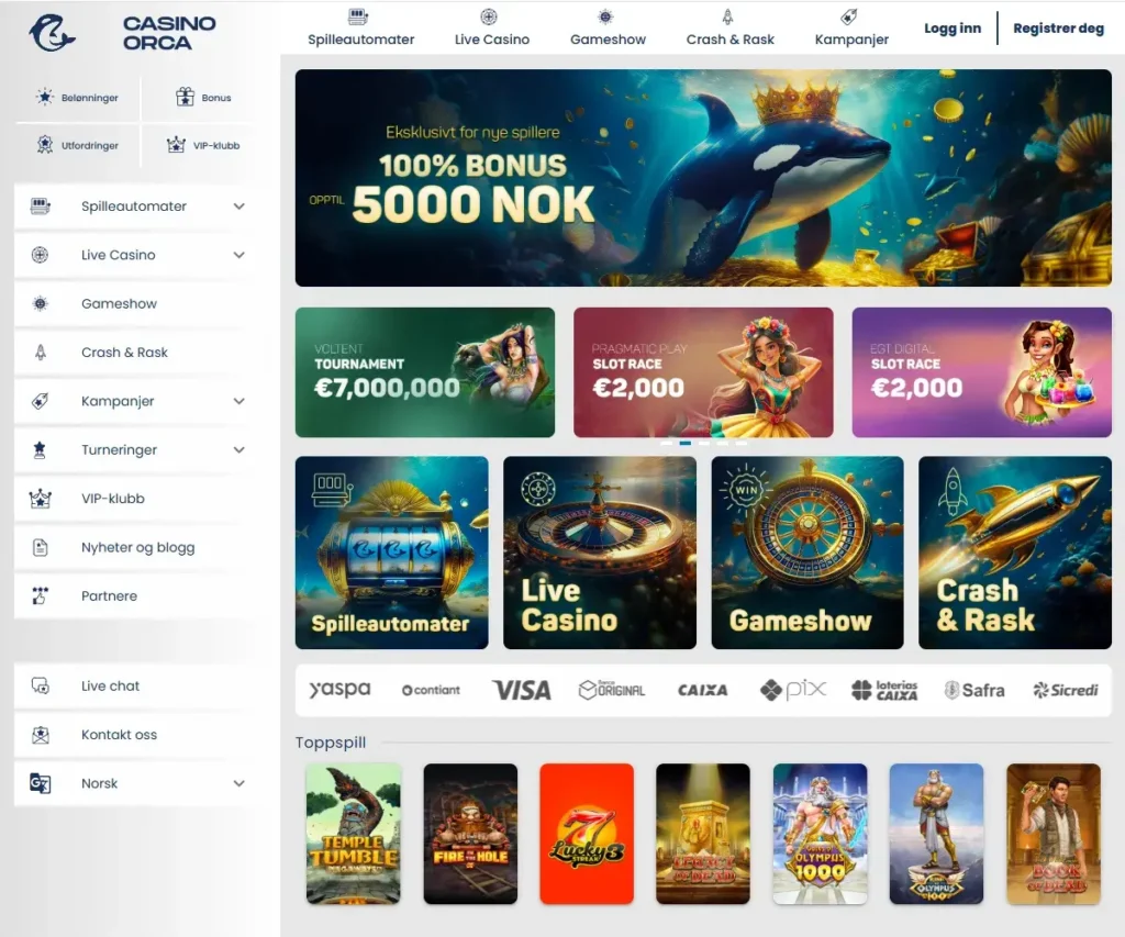 Orca Casino Uten Omsetningskrav