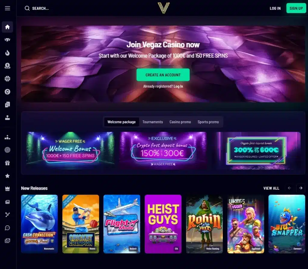 Vegaz Casino Uten Omsetningskrav