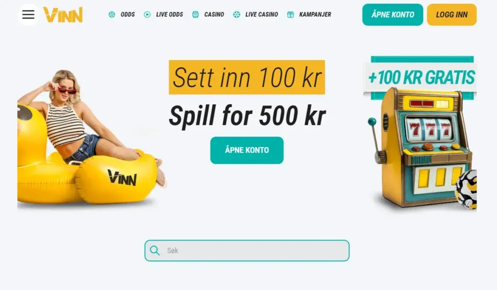 Vinn Casino 100 kr gratis uten innskudd