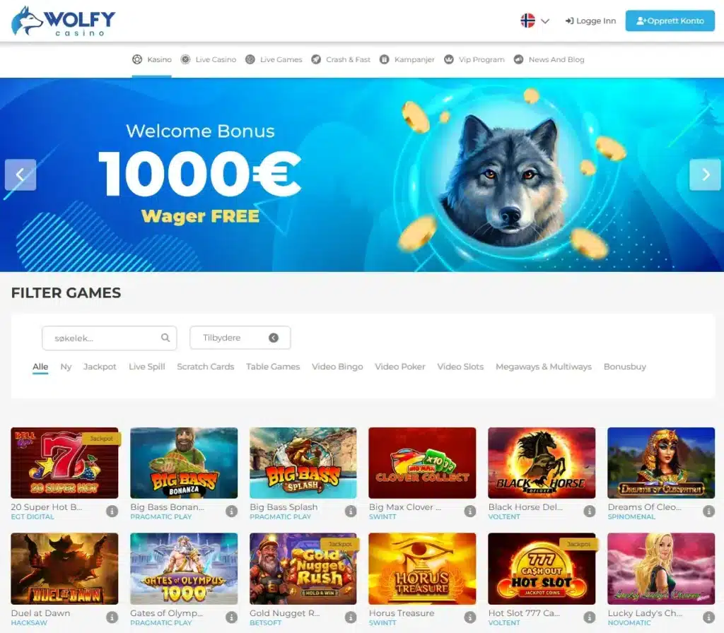 Wolfy Casino Uten Omsetningskrav