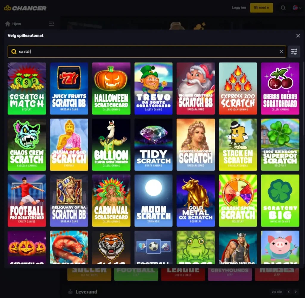 Chancer Casino Skrapelodd