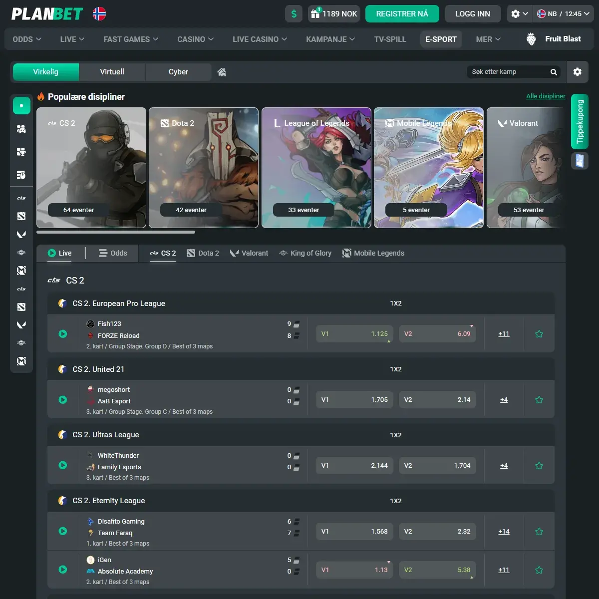 Planbet Esportodds
