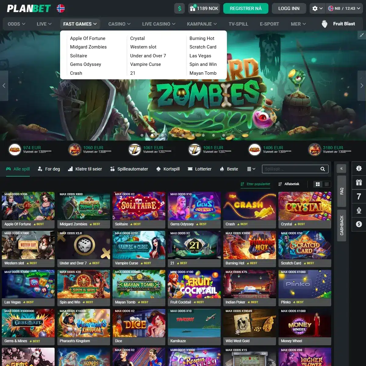 Planbet Raskespill