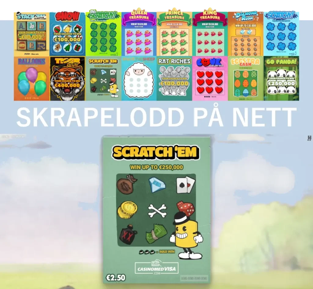 Skrapelodd pa nett Norge CasinoMedVISA.com