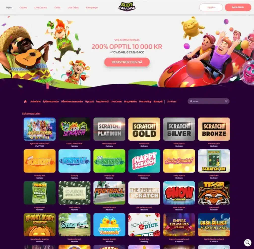 Slotparadise Casino Skrapelodd