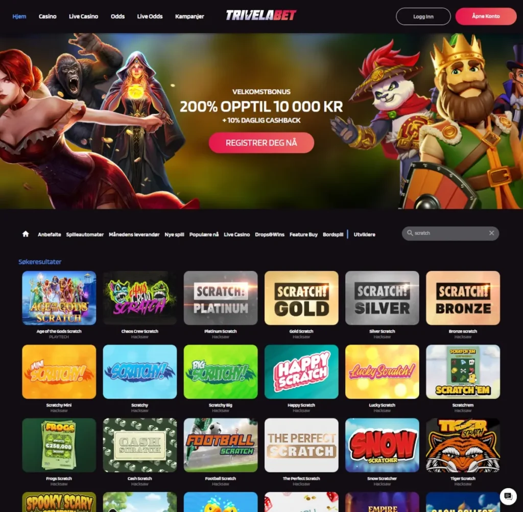 Trivelabet Casino Skrapelodd
