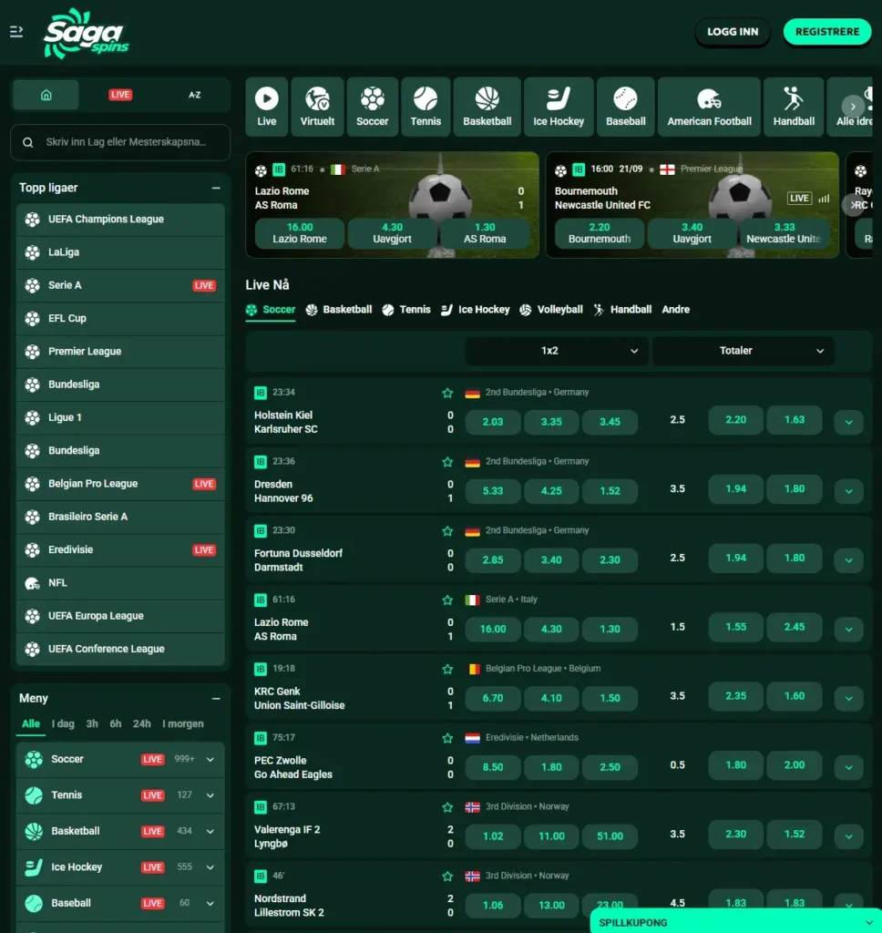 Sagaspins Casino Sportsbetting
