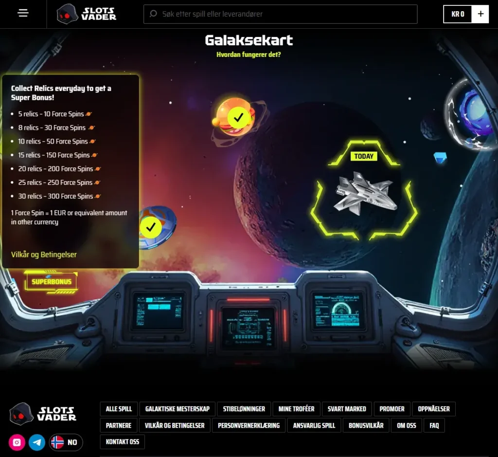 Slotvader Casino Dagens bonus