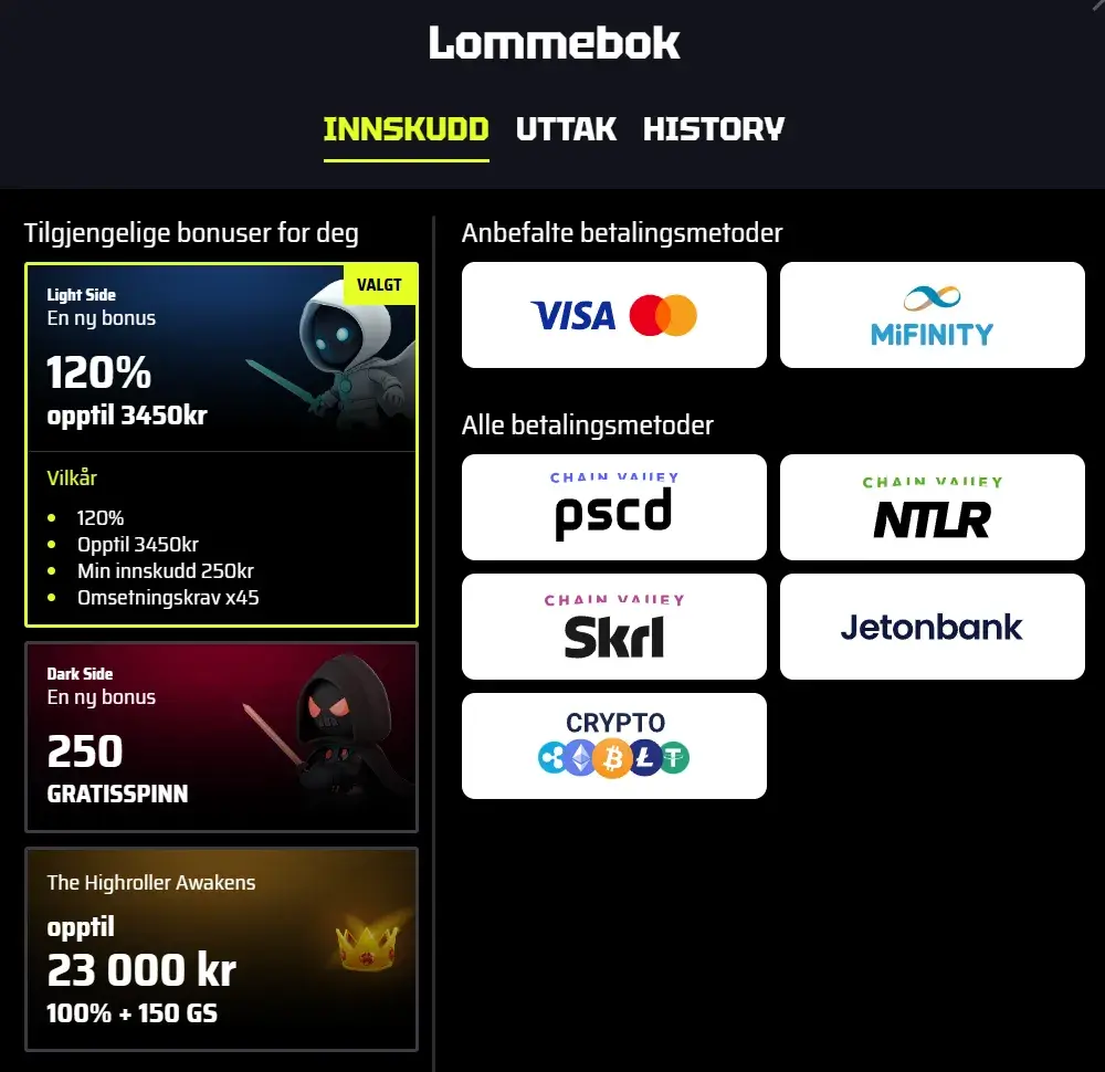 Slotvader Casino Innskudd