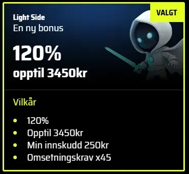 Slotvader Casino Lys side velkomstbonus