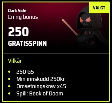 Slotvader Casino Mork side velkomstbonus