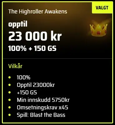 Slotvader Casino Slotsvader Casino The Highroller Awakens Bonus