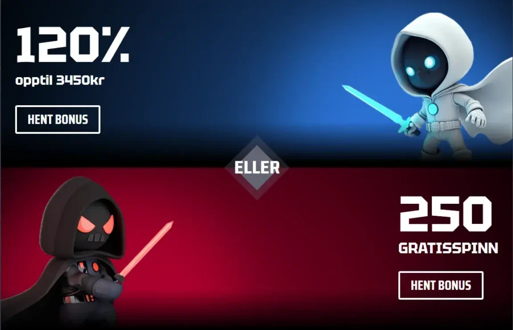 Slotvader Casino Velkomstbonus Dark vs Light