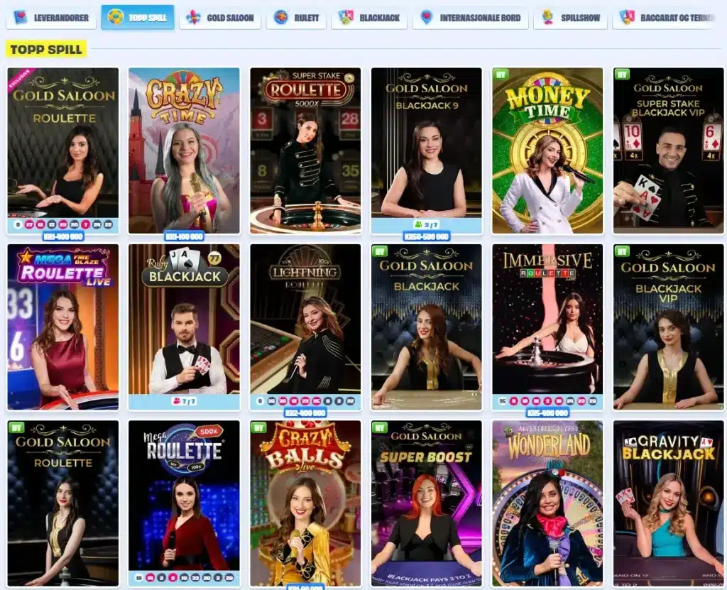 Onlyspins Casino Live casinospill 1