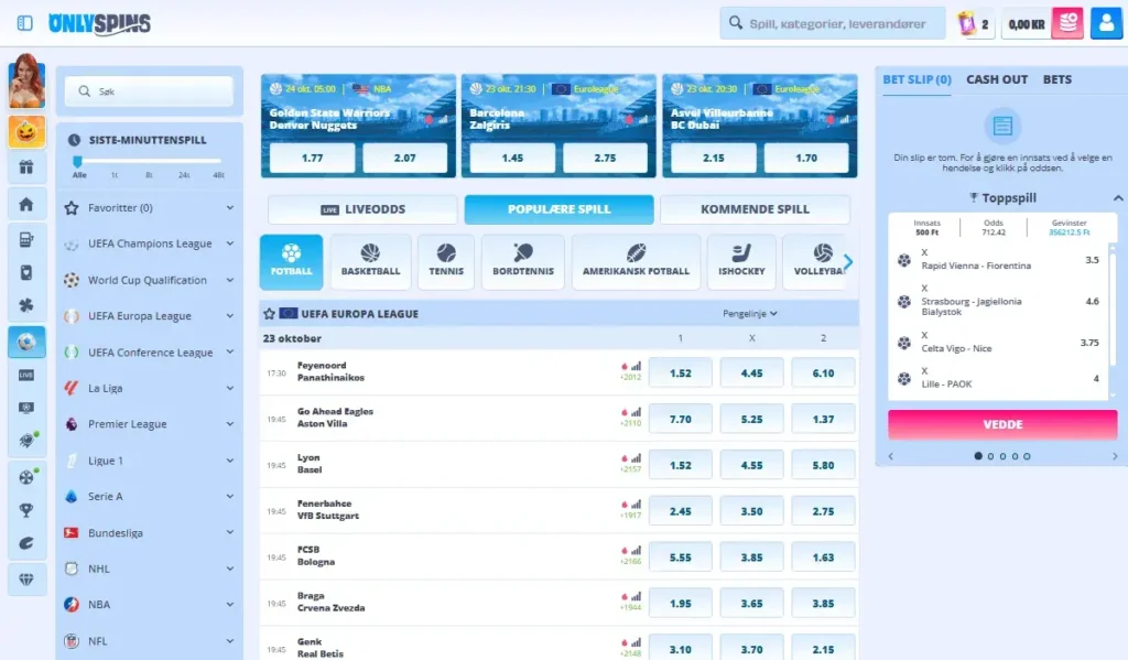 Onlyspins Casino Sportsbook