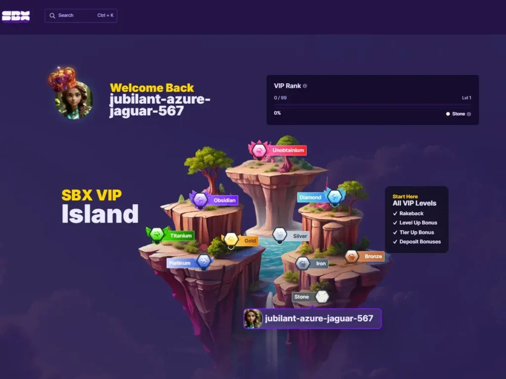 SBX Casino VIP program