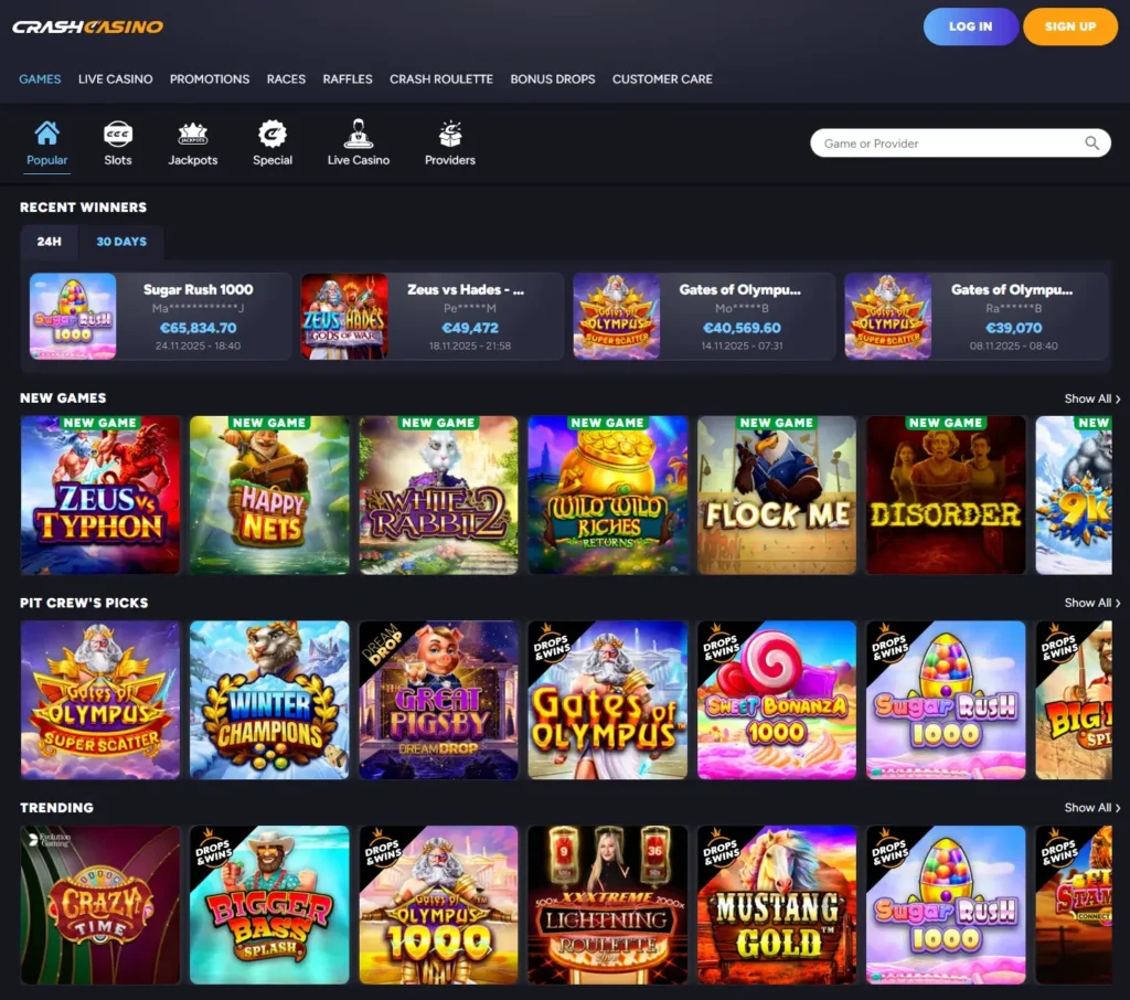 Crash Casino Index