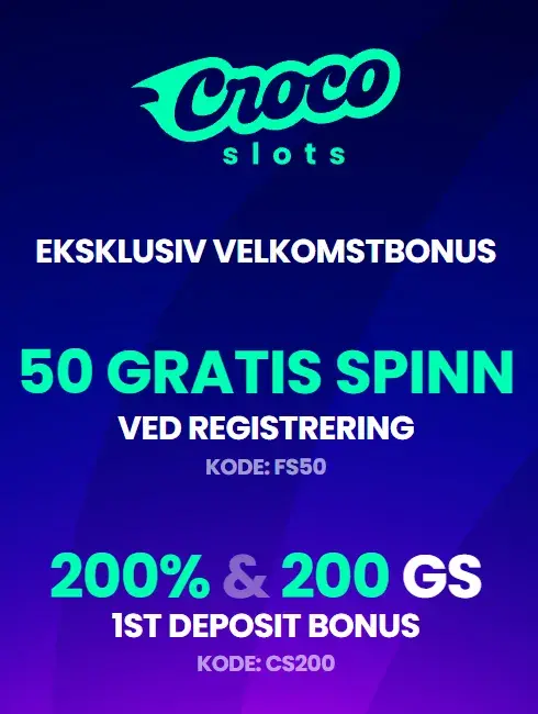 Crocoslots Casino 50 FS uten innskudd
