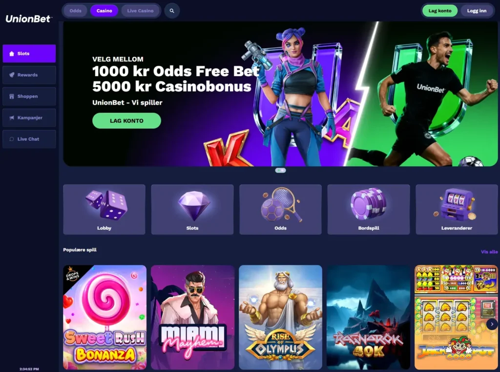Unionbet Casino Index