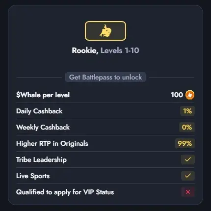 Whale Casino Battlepass Rookie 1